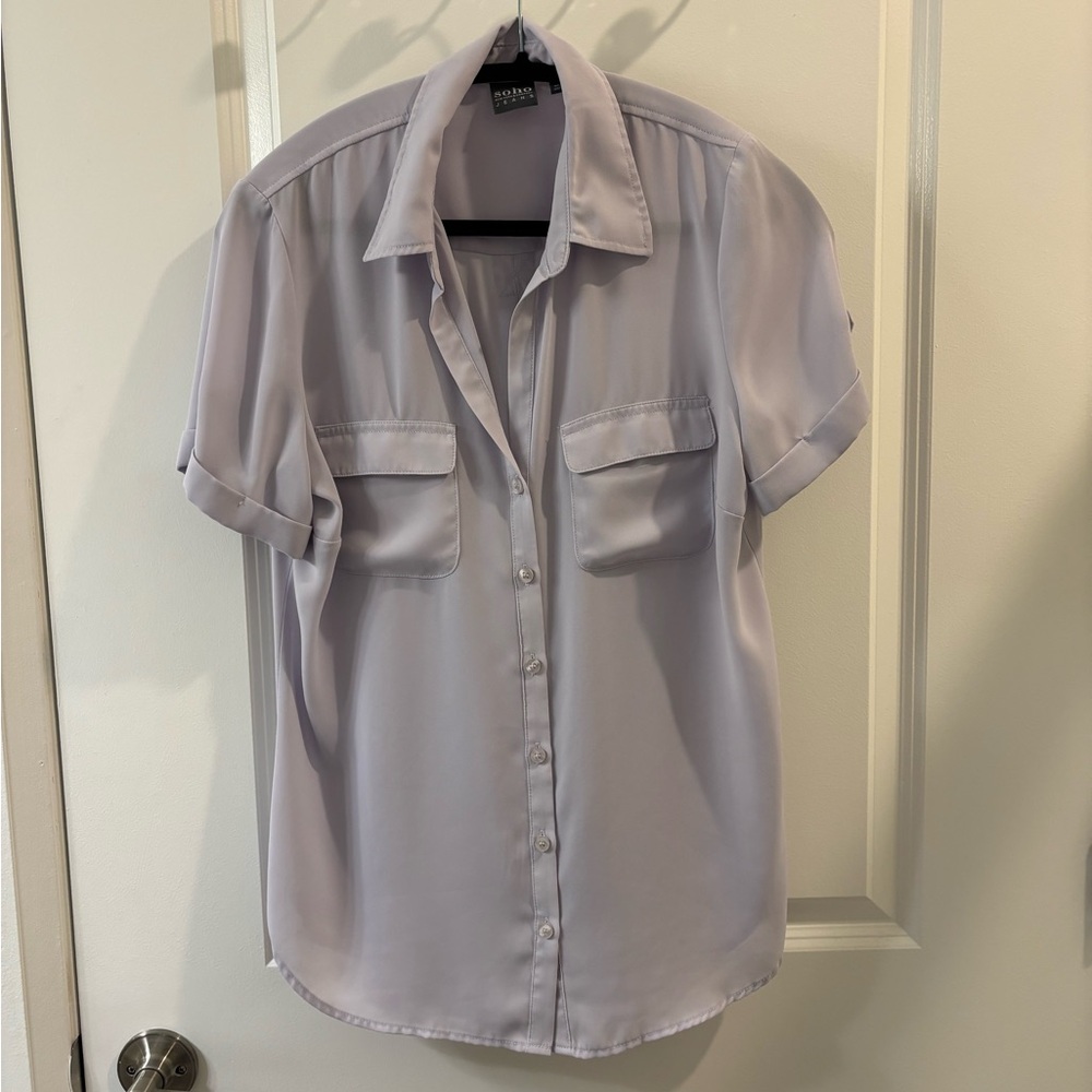New York & Company Lilac Button Down Shirt